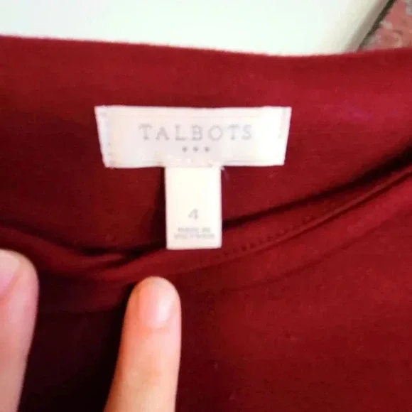 Talbots Merino Flounce Sleeve Knee Length Sweater Dress Size 4 - Picture 3 of 3